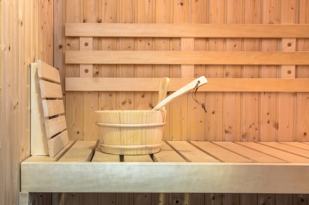 Seat in Interior of Finnish sauna