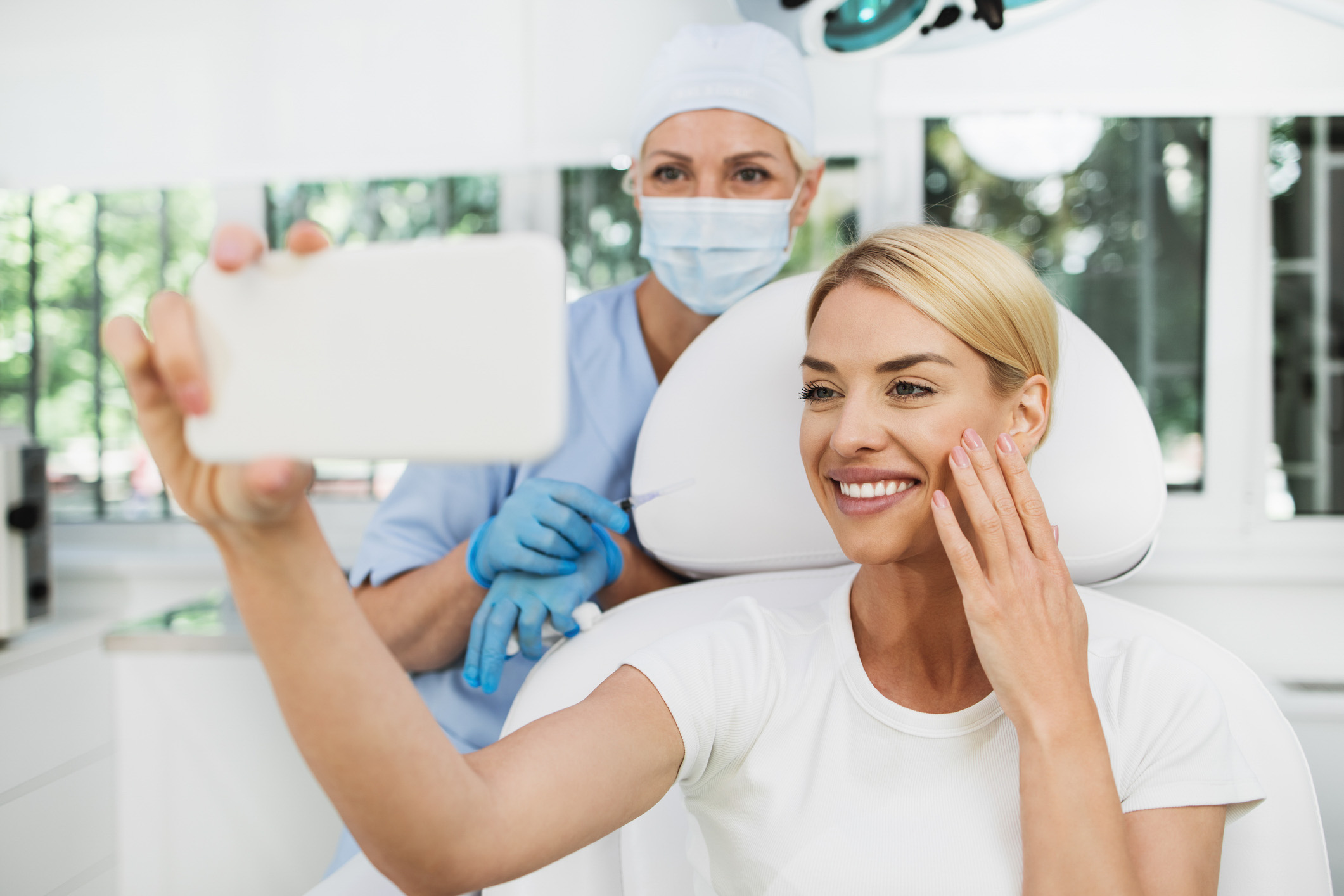 Beautiful young woman at beauty clinic