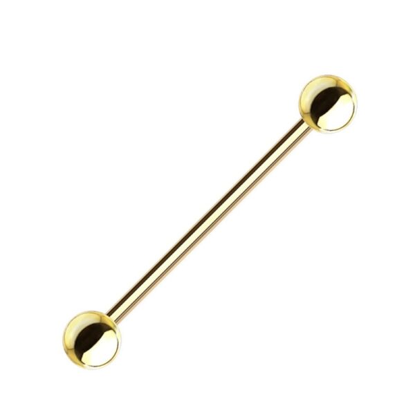 Stijlvolle gouden titanium Barbell met 5mm Bolletje – De Beste keuze voor Tong- en Tepelpiercings