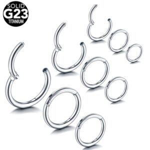 Segmentring met scharnier van titanium voor neuspiercing